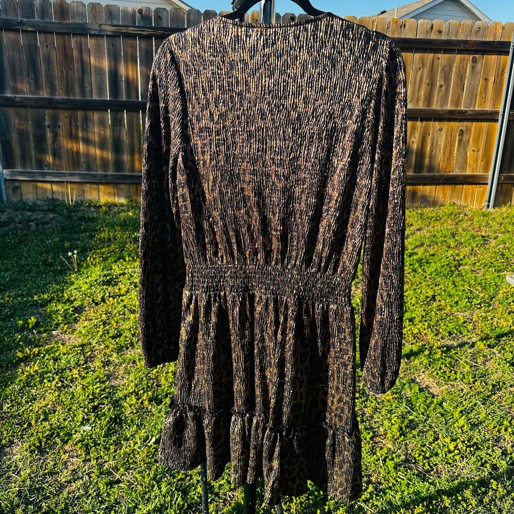 Michael Kors Leopard Black/Brown Dress Small - Picture 3 of 5